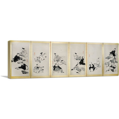 " The Thirty-Six Immortal Poets " by Jakuchu Ito Painting Print