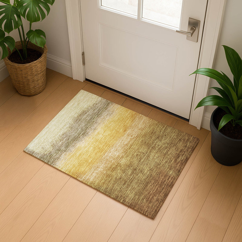 Premium Machine Washable Ariel Ombre Rug, Rectangle 1'8" x 2'6"