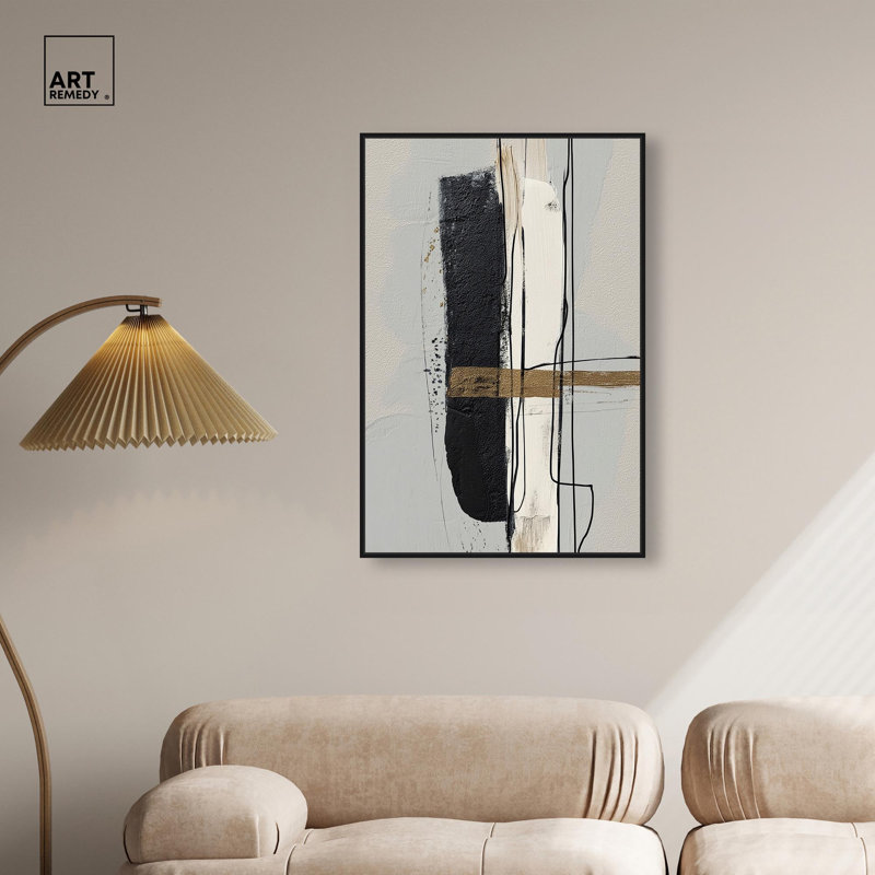 «Line and Form II», reproduction d'art sur toile par Art Remedy, cadre noir, 24 x 36, H 37 po x l 25 po, Structure noire