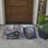 2' X 3' Navy Blue Abstract Washable Non Skid Indoor Outdoor Area Rug
