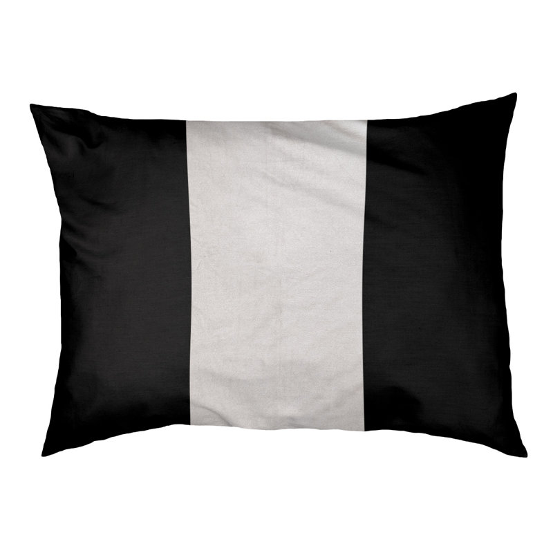 Coussin Designer, Moyen (L 18 po x l 28 po), Noir / blanc / noir
