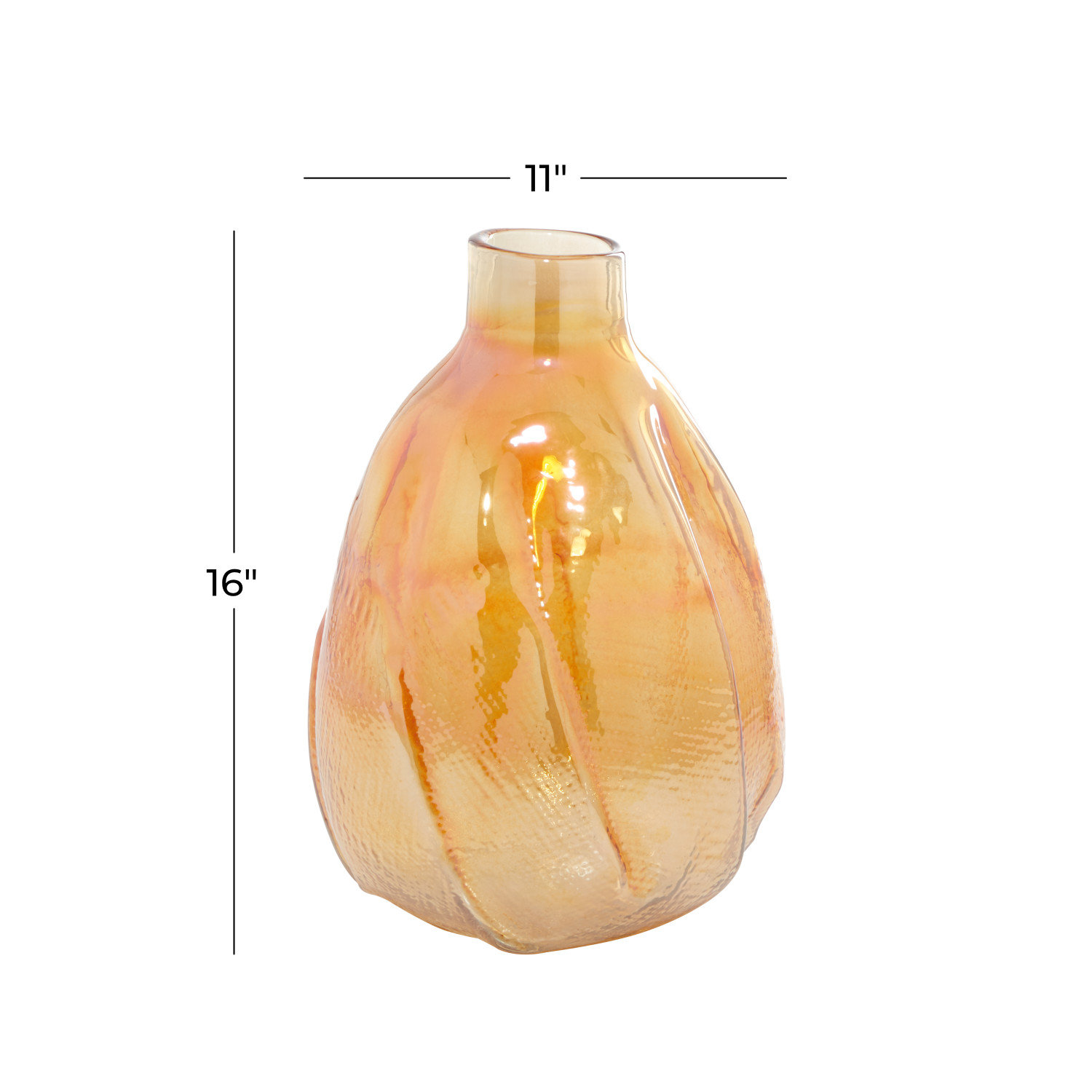 Isela Glass Table Vase, Yellow