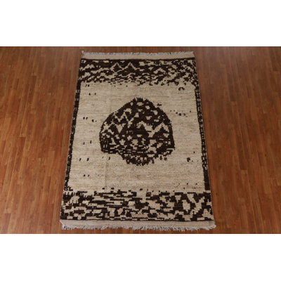 Wool Moroccan Oriental Area Rug 6x8
