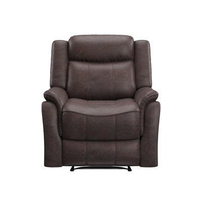 Fauteuil inclinable et oscillant, microfibre polie brune