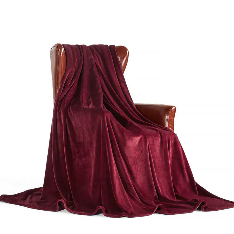 Quilted Throw Blanket, Queen, Burgundy