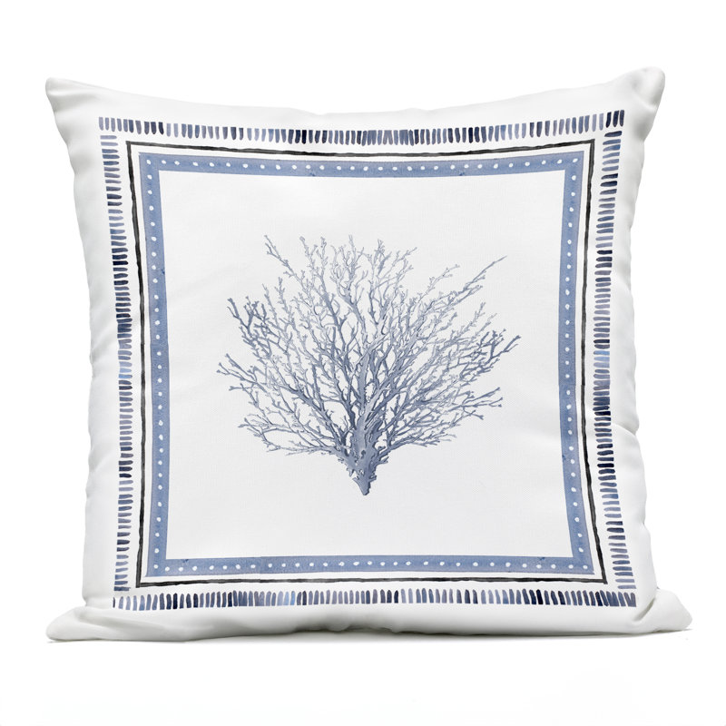 Coussin d'extérieur Border Oceanic Coral Design par Lanie Loreth