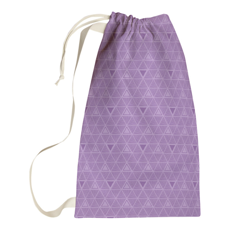 Sac à linge triangles dessinés à la main, H 29 po x l 18 po x P 1,5 po, Violet clair