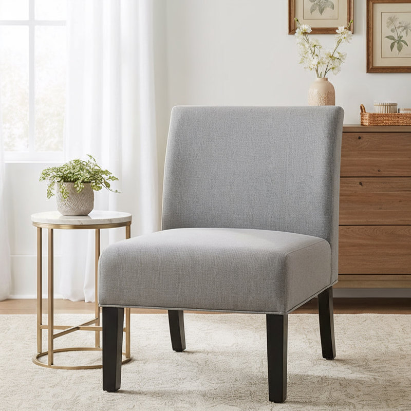 Aerius Upholstered Accent Chair, Gray