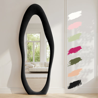 Farkhan Wavy Freestanding Mirror with Hooks