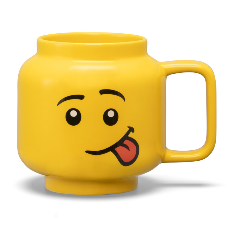 LEGO: Petite tasse en céramique - Silly - 8,6 oz, tête de figurine jaune classique, H 4,17 po x l 4,02 po x P 4,02 po