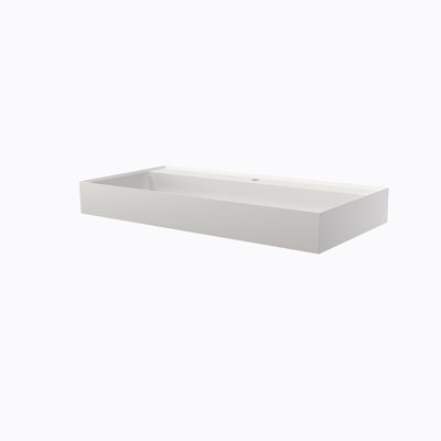 Lavabo de salle de bain à surface solide en pierre de pierre
