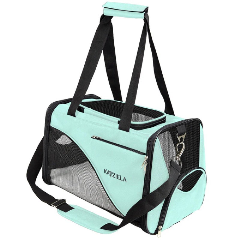 Sac de transport Katziela Safari Sleeper - Confortable - Approuvé par la compagnie aérienne pour chiens et chats, Bleu