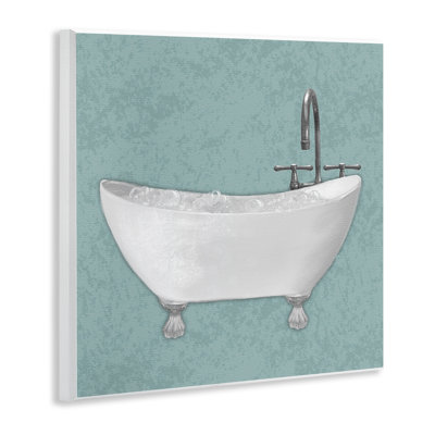 Plaque murale simple à bain de bulles sur bleu, design par Matthew Piotrowicz