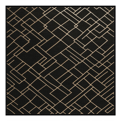 Tapis noir en treillis lavable à la machine