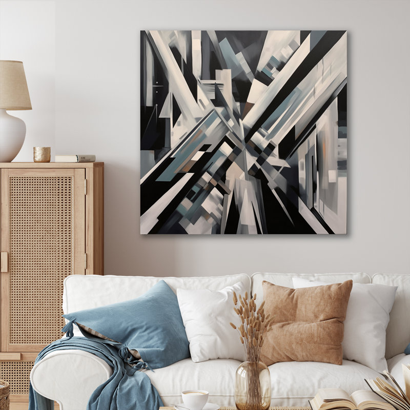 Mid Century Chromatics V sur toile, H 16 po x l 16 po x P 1 po, Toile tendue