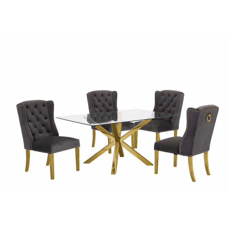 Ensemble repas pour 4 personnes Alban, gris
