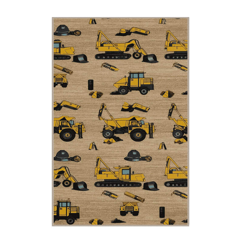 Tapis beige lavable à la machine, Rectangulaire 8 pi x 10 pi