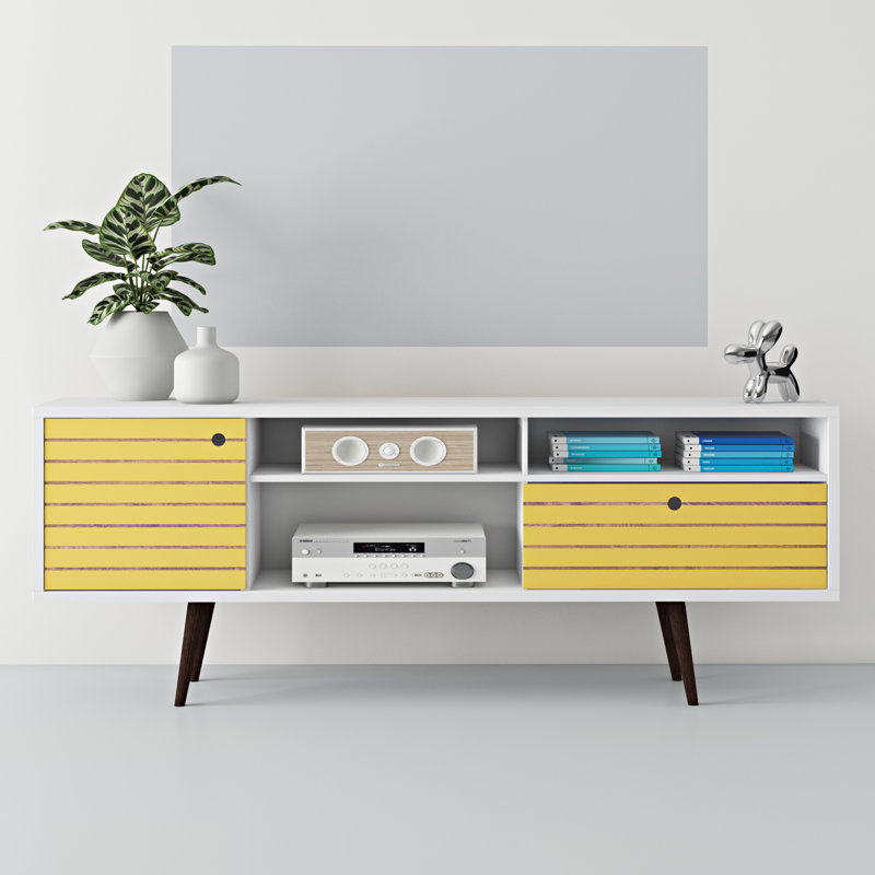 Darryl TV Stand, White/Yellow