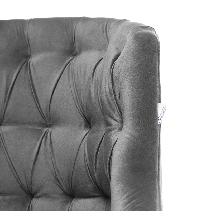 Duerr Velvet Office Chair, Grey
