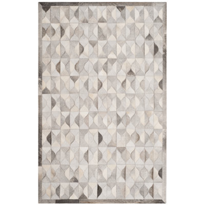 Wylie Studio Leather Hand Woven Leather Geometric Rug