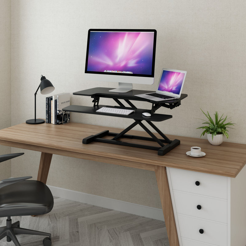 Convertisseur de bureau debout Murray, H 19,7 po x l 31,5 po x P 16,3 po, Noir