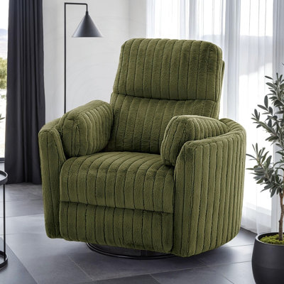 Fauteuil inclinable électrique contemporain avec accoudoirs pivotants et courbés