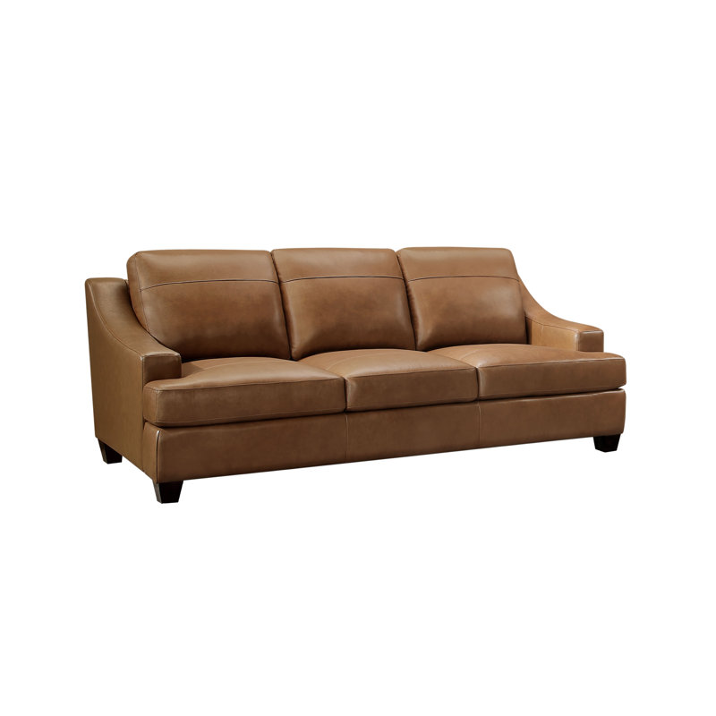 Orlane 87" Genuine Leather Recessed Arm Sofa