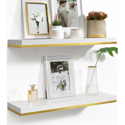 Sorellina Straight Wood Floating Shelf