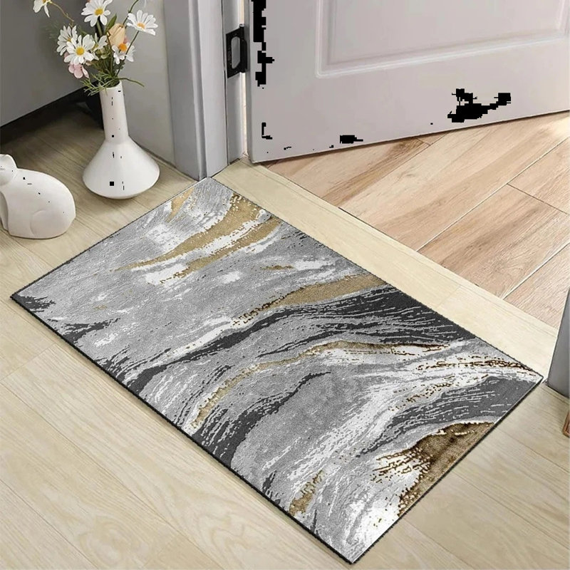 Abstract Flokati, Ochre, Rectangle 60 cm x 110 cm