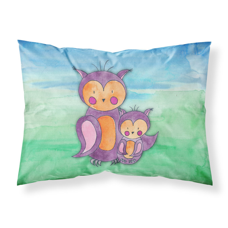 Taie d’oreiller aquarelle hibou momma et bébé