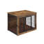 Meuble de 40 po pour chiens de grande taille - chenil en bois avec coussin à double porte brun rustique robuste