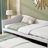 Twin Size L-Shaped Upholstered Daybed with Pop-Up Trundle for Compact Spaces-809493138