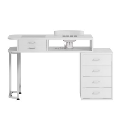 Modern Manicure Table Manufactured Wood With Dust Collector And Drawers