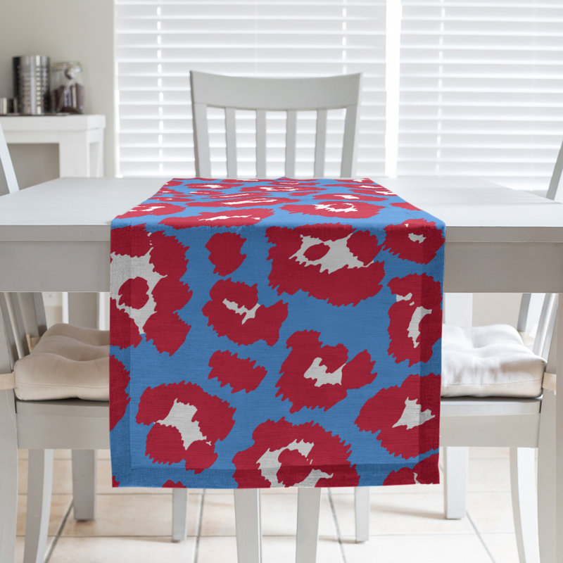 Animal Print Table Runner, 72" x 16", Blue
