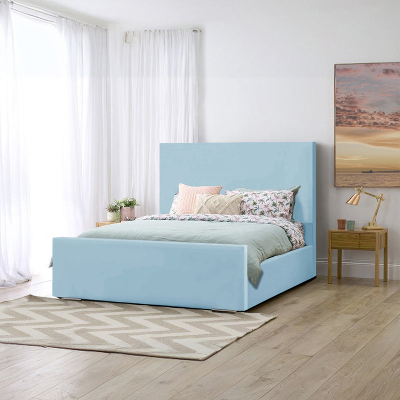 Prisila Upholstered Bed, Sky Blue, Single (3')
