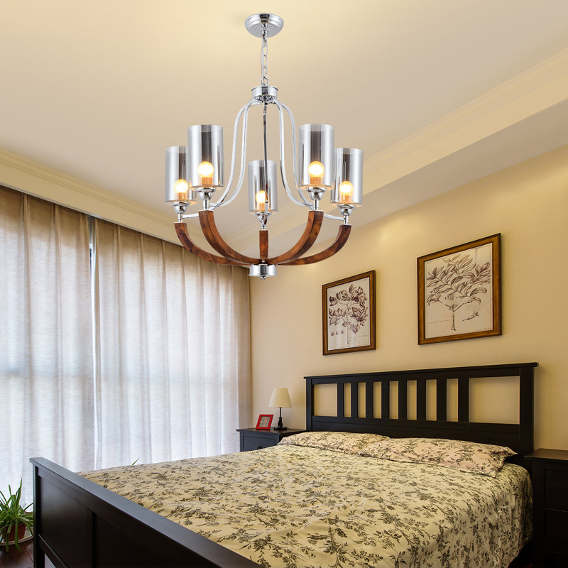 Lustre empire à 5 lumières de style bougie