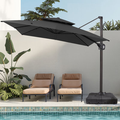 128'' X 104'' Rectangular Cantilever Umbrella With Weight Base