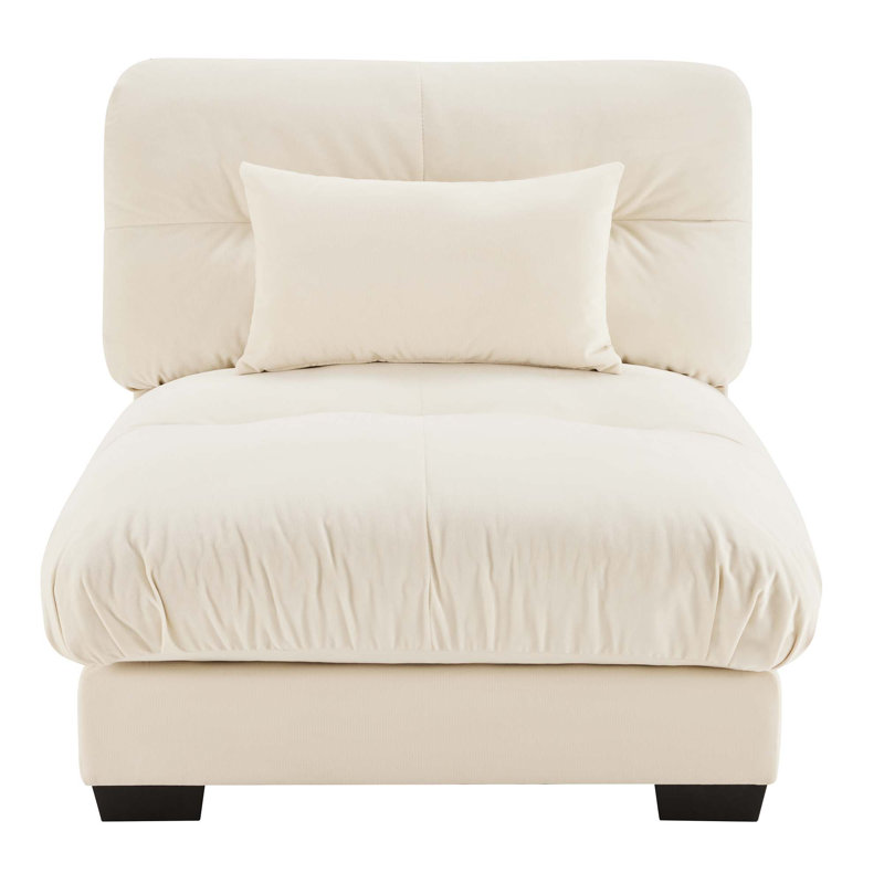 Canapé sans accoudoirs Milano avec 1 coussin, Crème, crème