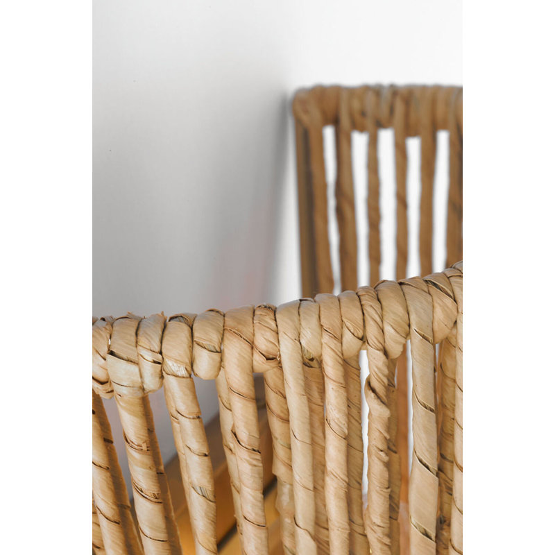 Antigua 20" Sconce in Natural Abaca, Antique-Burnished Brass