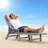 HDPE Patio Chaise Lounge, 4-Position Adjustable Backrest Outdoor Lounger-859724169