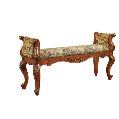 Chenille Upholstered Bench