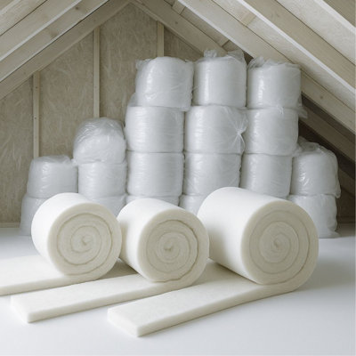 MHG Textiles Loft Insulation Roll – Eco Polyester Thermal Insulation For Roof, Loft, Wall & Garage, Easy DIY Install