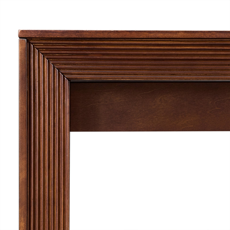 Ensemble de table de bar cannelée à hauteur de comptoir pour 2 personnes, table de salle à manger avec tabouret de bar rembourré en tissu avec pieds en bois massif, table de salle à manger derrière le canapé pour le petit déjeuner - noyer