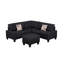Canapé modulaire 6 pièces, noir