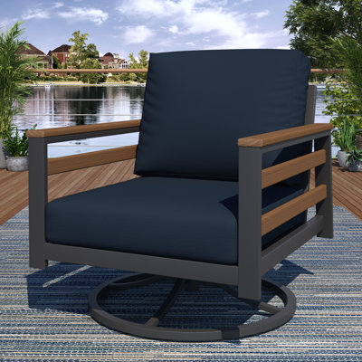 Townsend Metal Outdoor Swivel Rocking Chair with Sunbrella Cushion