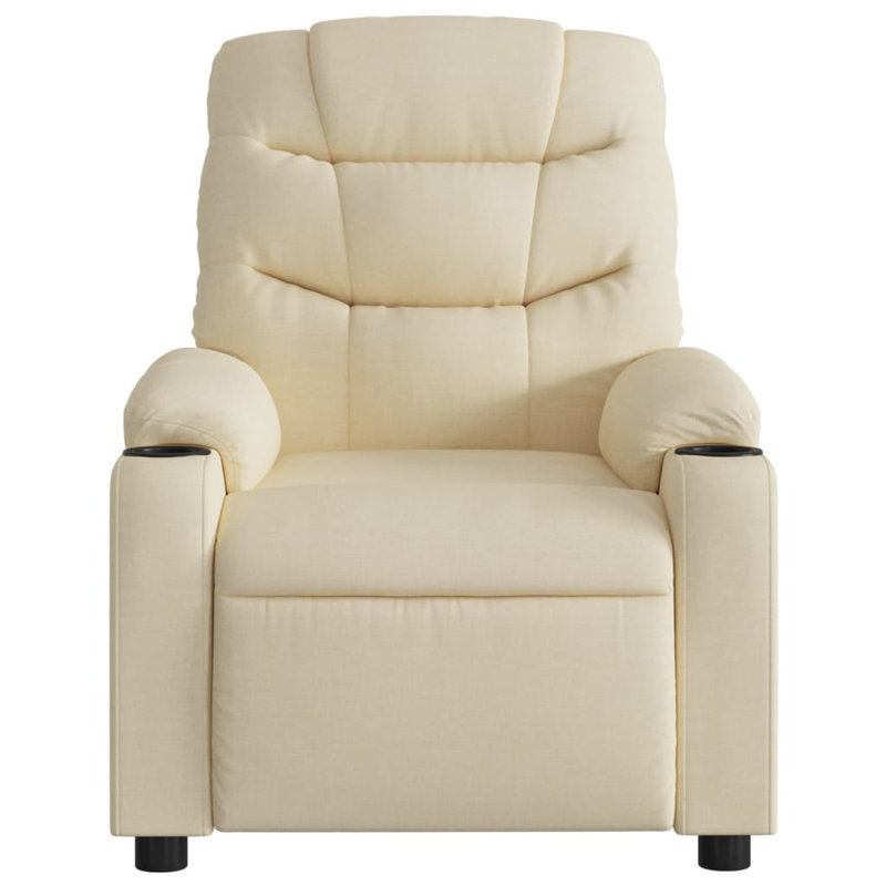 Upholstered Recliner, Cream Fabric