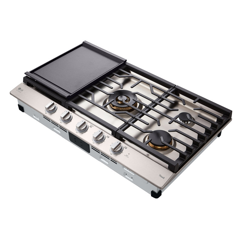 36" Natural Gas Cooktop with 5 Burners, Stainless Steel