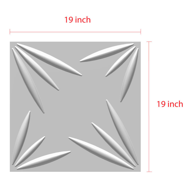 Panneau mural en plastique blanc 19,68 po x 19,68 po