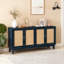 Armoire de rangement décorative avec 4 portes en rotin-856576643