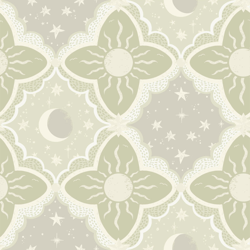 Galerie Resan Sun and Moon Wallpaper, Green